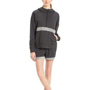 Josie Natori Womens Activewear Chi French Terry Active Half-Zip Top